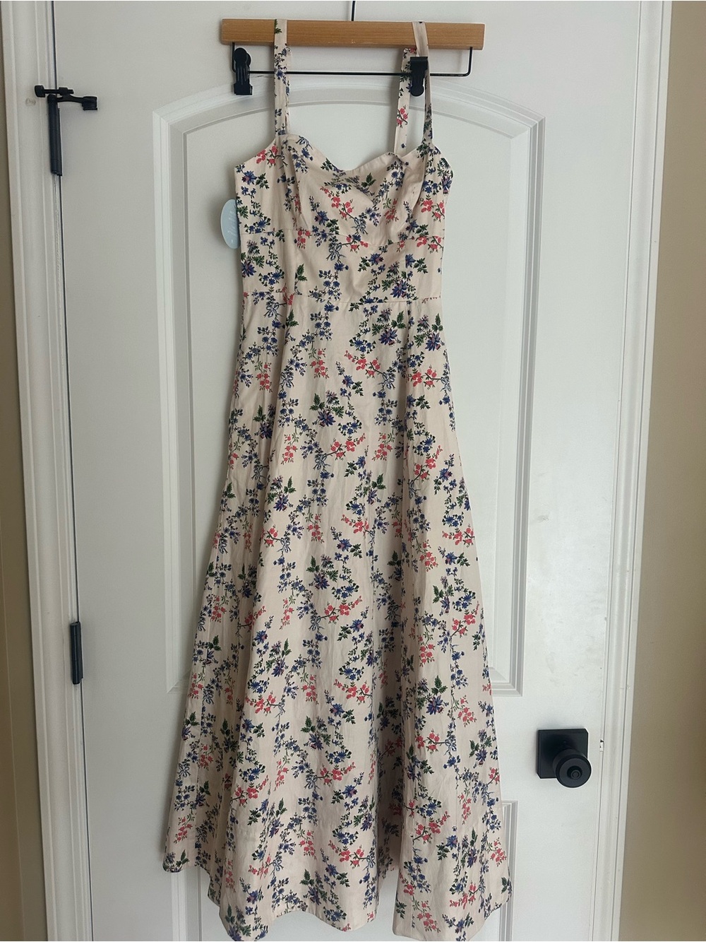 NWT Hill House Home The Margot Midi Dress Scallop Bow Chintz Pink XS - Picture 7 of 10
